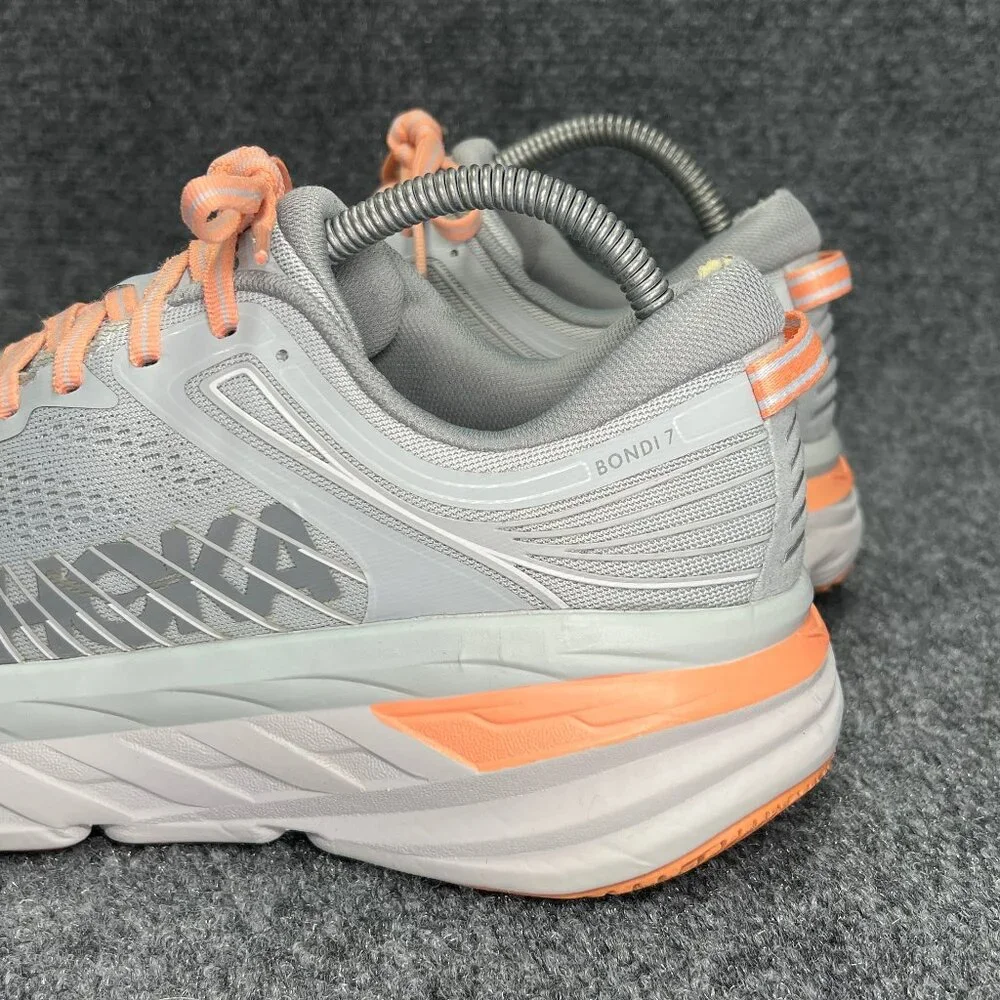 Hoka Bondi 7 Running Shoes Women's‎ Size 8.5 Grey Athletic Training Run Sneakes